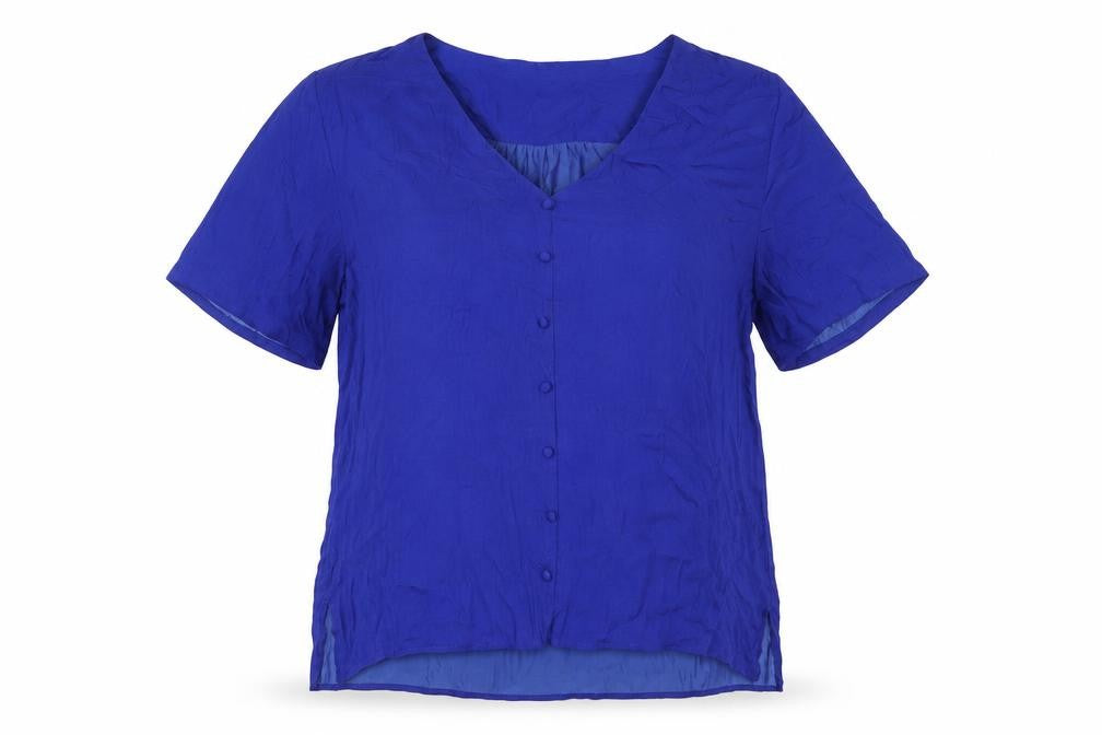 Sfera Womens Blue Polyester Basic T-Shirt Size L Round Neck