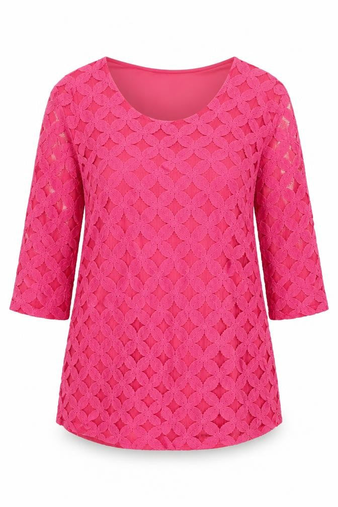 Divine Womens Pink Polyester Basic T-Shirt Size 14 Round Neck