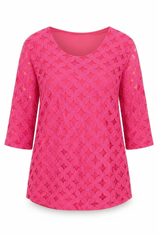 Divine Womens Pink Polyester Basic T-Shirt Size 14 Round Neck