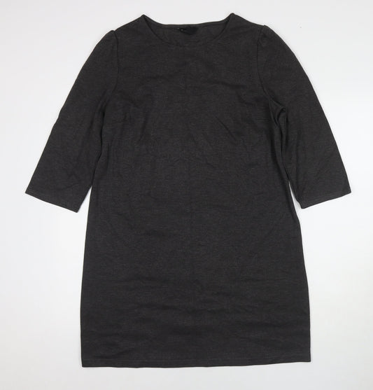 New Look Womens Grey Polyester A-Line Size 14 Round Neck Pullover