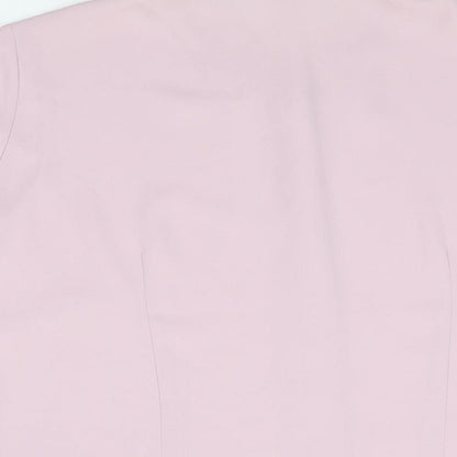 Marks & Spencer Womens Pink Polyester Basic Button-Up Size 14 Collared