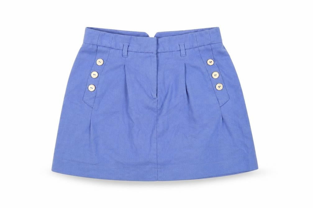 Topshop Womens Blue Polyester Mini Skirt Size 10 Zip