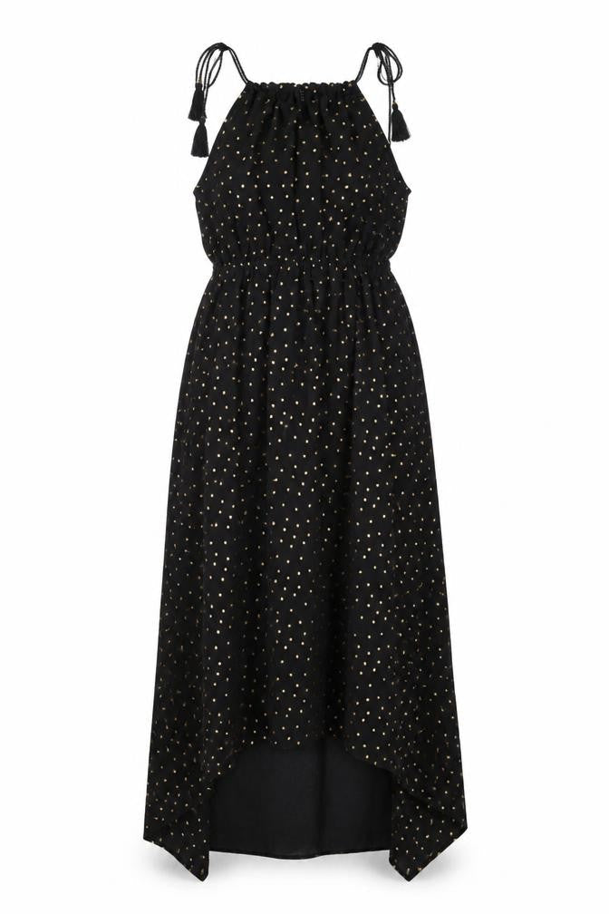 Calliope Womens Black Polka Dot Polyester Shift Size M Round Neck Tie
