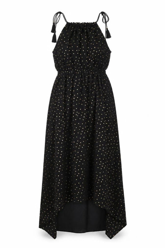Calliope Womens Black Polka Dot Polyester Shift Size M Round Neck Tie