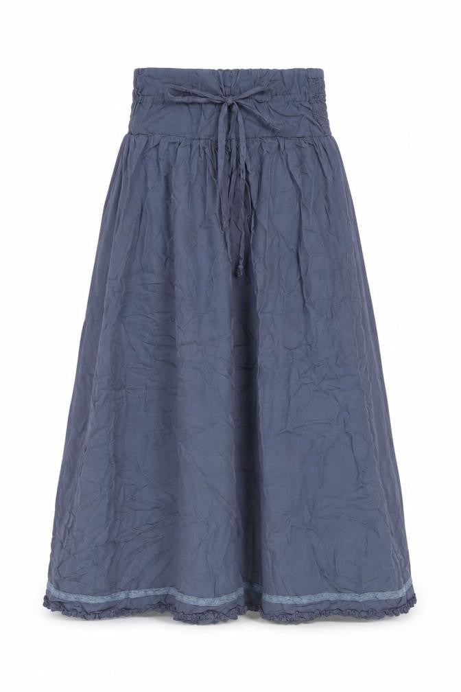 Miz Dee Womens Blue Polyester Swing Skirt Size L Drawstring