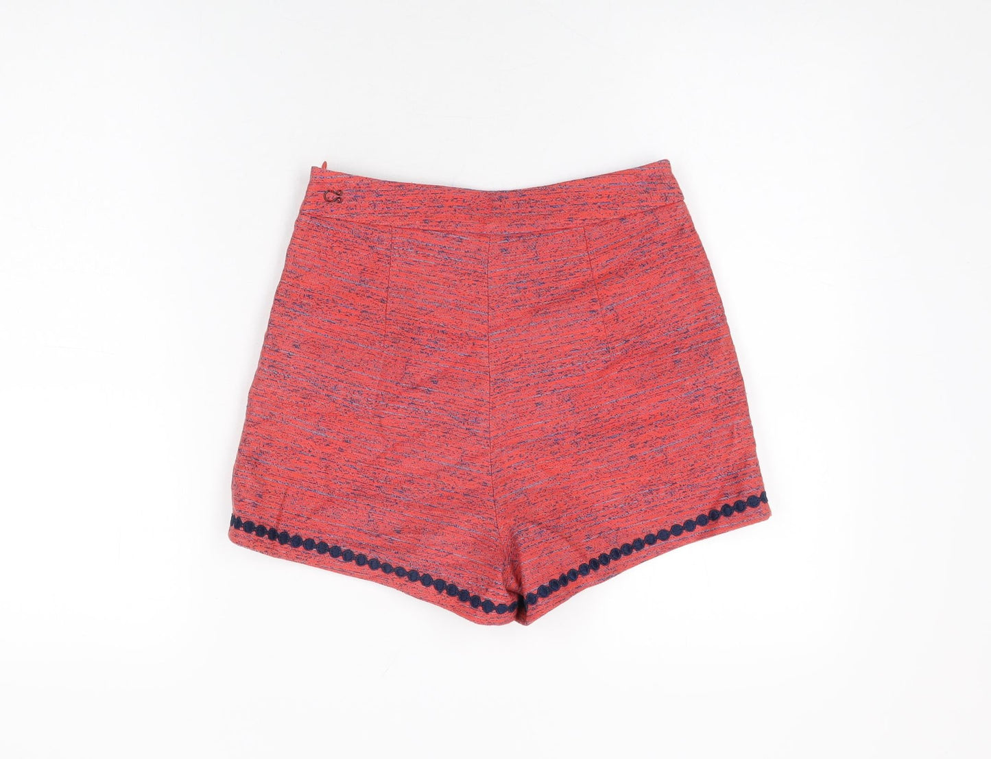 Ello Womens Pink Geometric Polyester Basic Shorts Size S L3 in Regular Zip