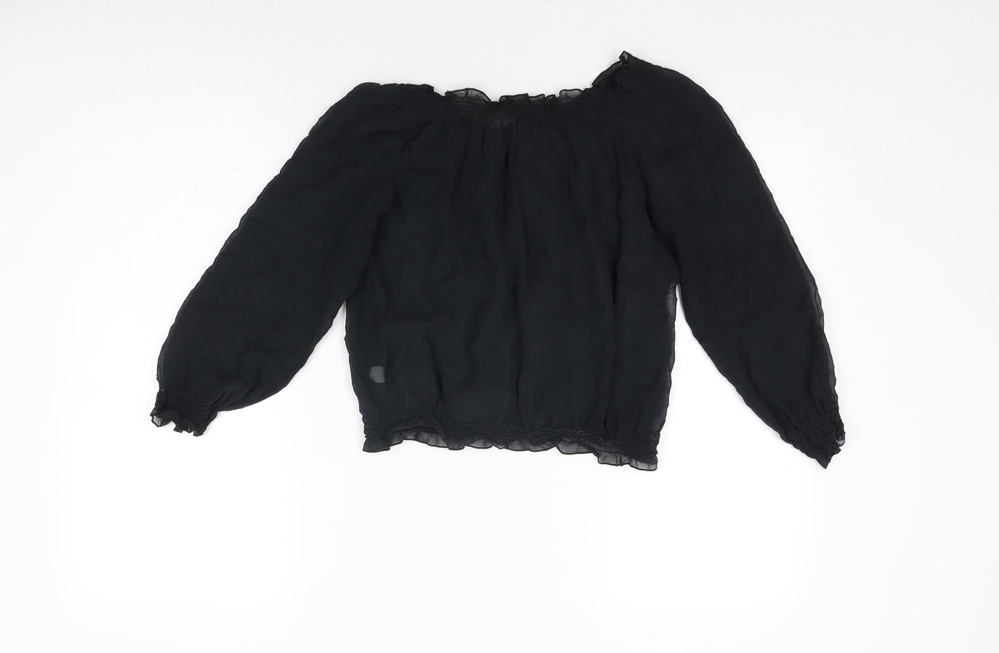 The Limited Womens Black Silk Basic Blouse Size S Round Neck