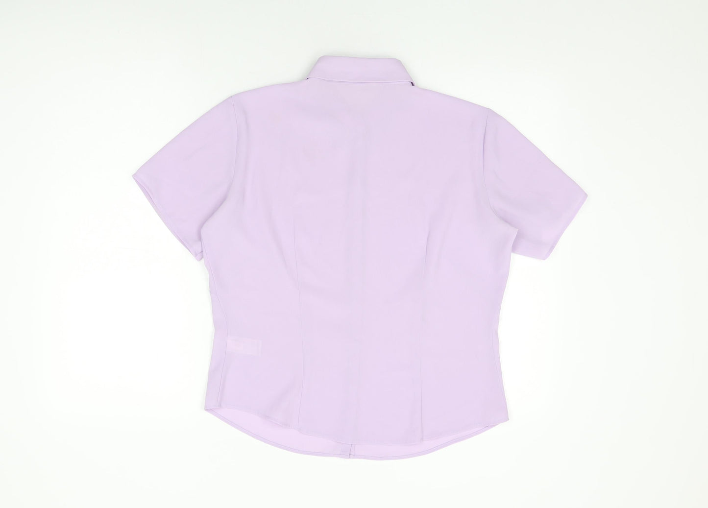 Marks and Spencer Womens Purple Polyester Basic Button-Up Size 14 Collared