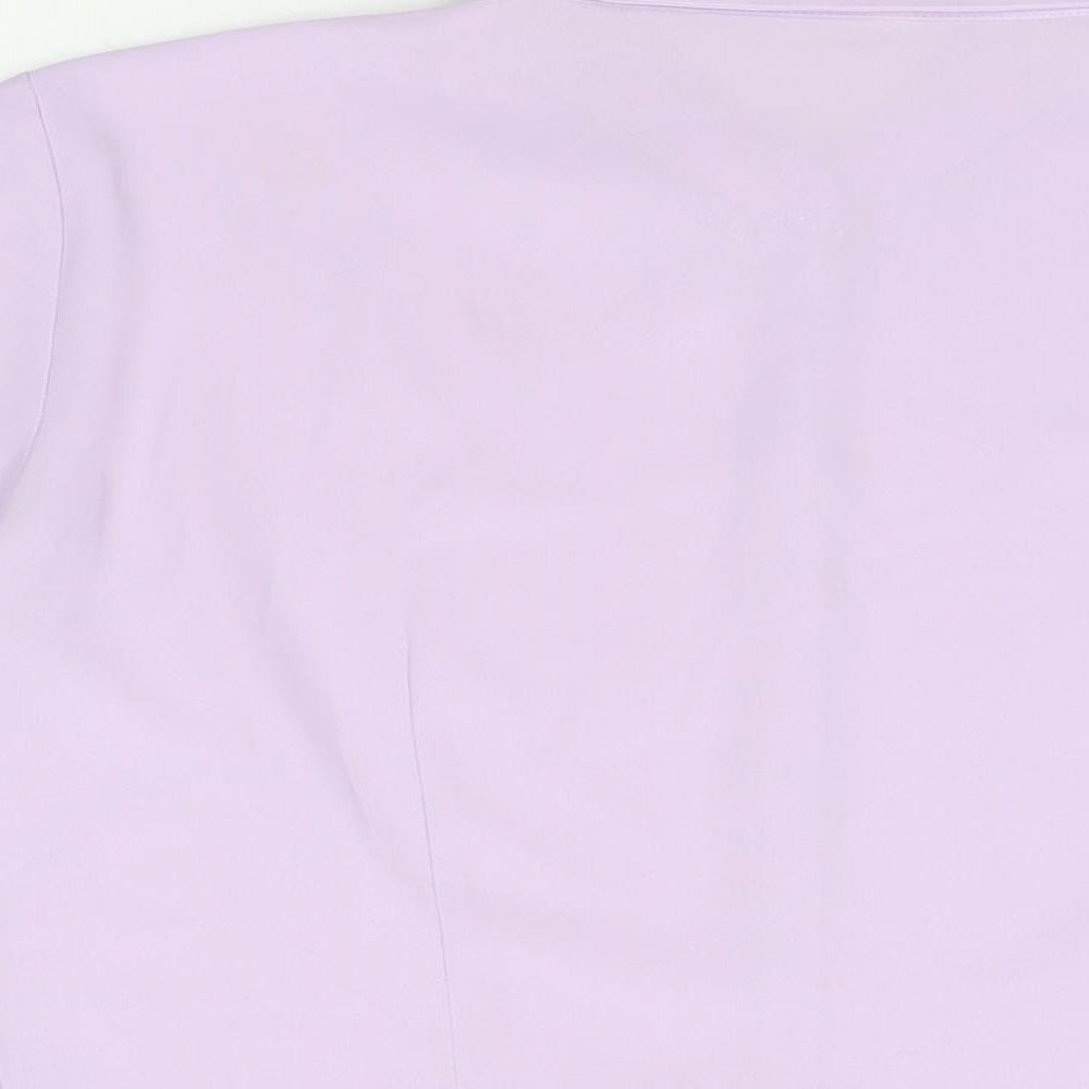 Marks and Spencer Womens Purple Polyester Basic Button-Up Size 14 Collared