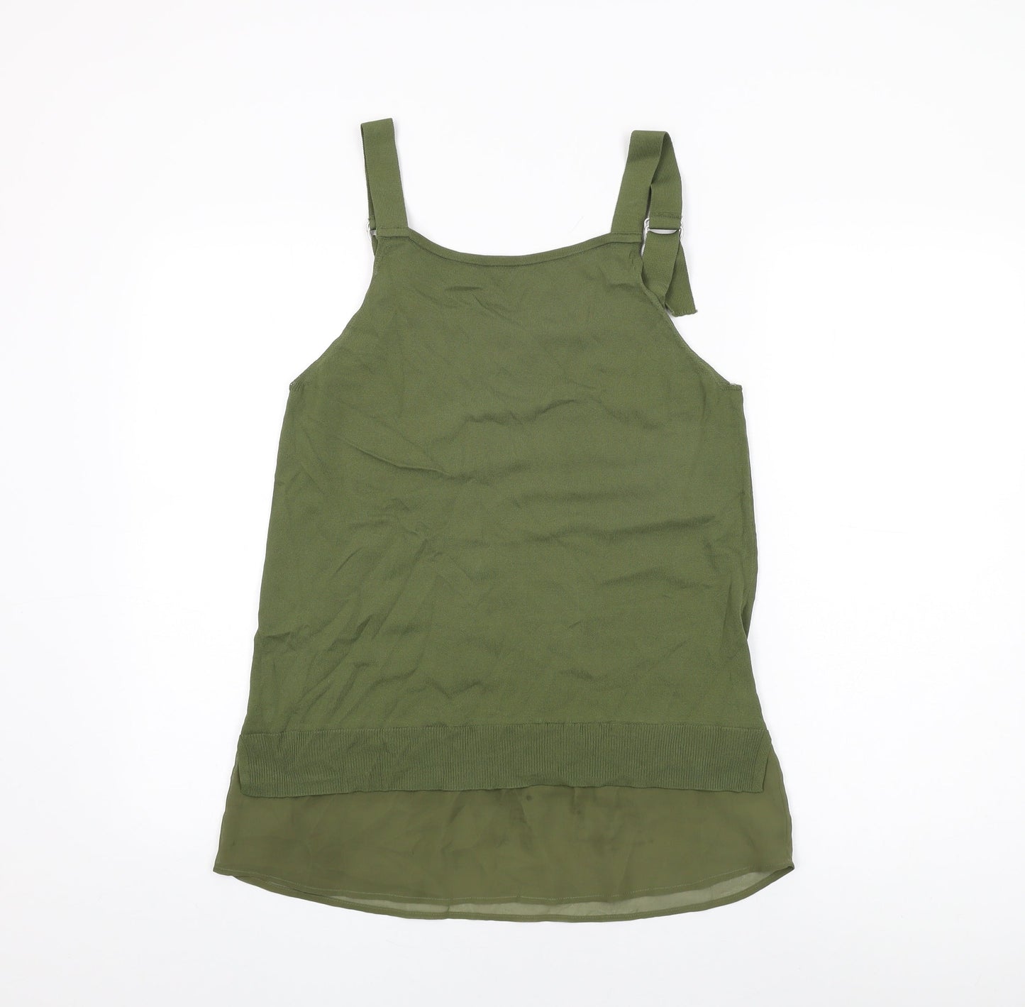 NEXT Womens Green Viscose Basic T-Shirt Size M Square Neck