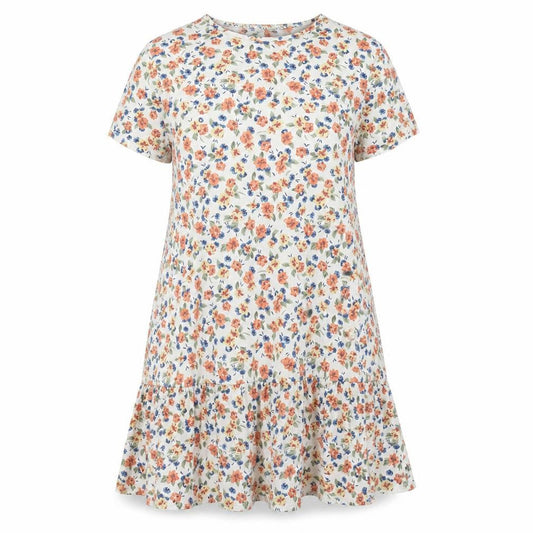 Front view of In the Style women’s multicoloured floral polyester a-line, size UK 12, round neck pullover