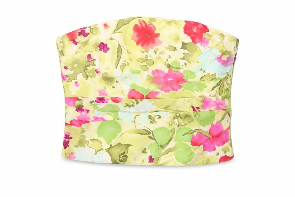Minuet Womens Multicoloured Floral Silk Cropped Blouse Size 10 Square Neck