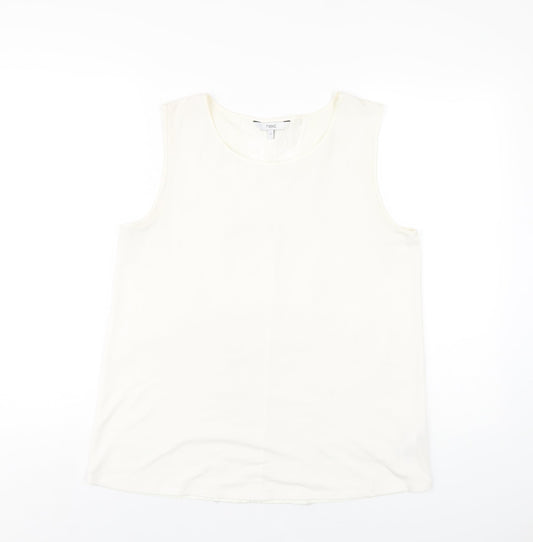 NEXT Womens Ivory Polyester Basic Tank Size 12 Round Neck