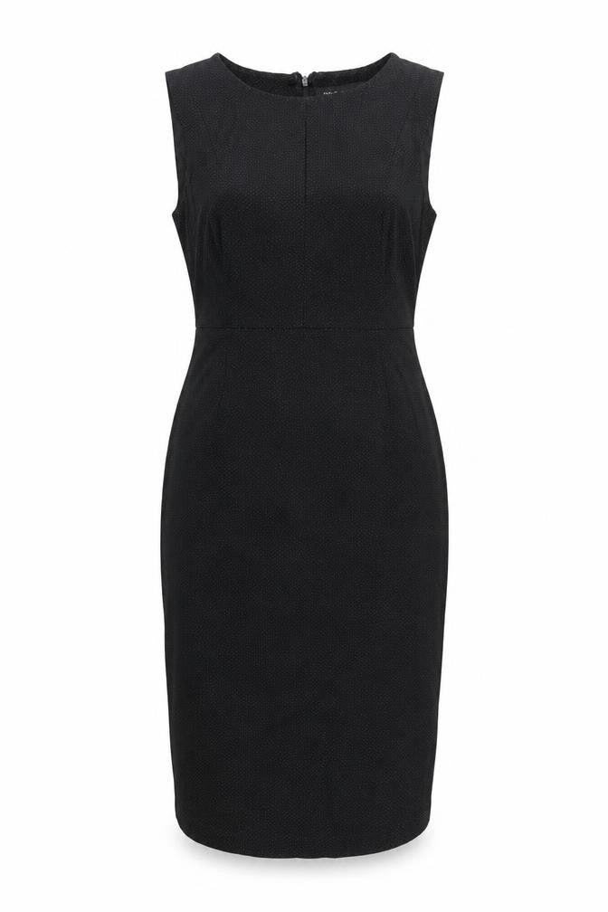 NEXT Womens Black Polka Dot Polyester Pencil Dress Size 8 Round Neck Zip