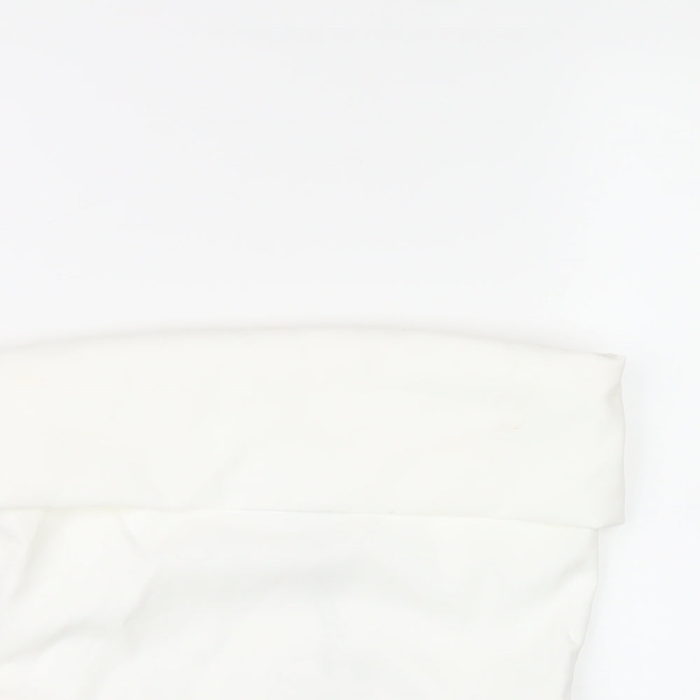 Zara Womens White Polyester Basic T-Shirt Size S Square Neck