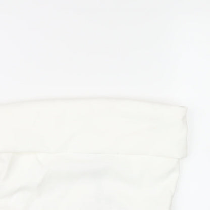 Zara Womens White Polyester Basic T-Shirt Size S Square Neck