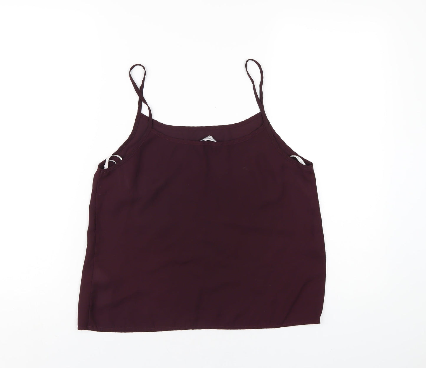 New Look Womens Purple Polyester Camisole T-Shirt Size 12 Scoop Neck