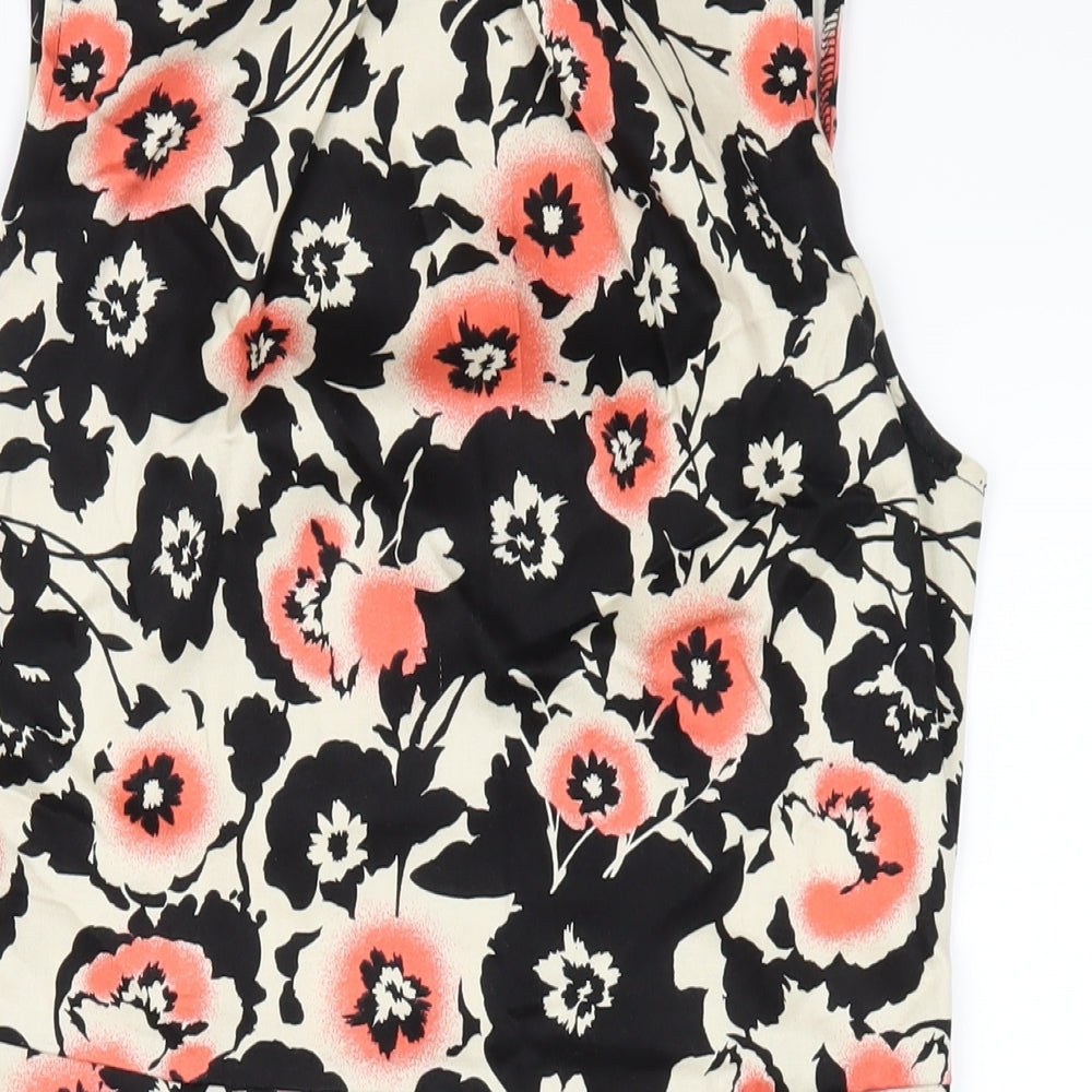 Apricot Womens Multicoloured Floral Polyester Pencil Dress Size 12 Round Neck Zip