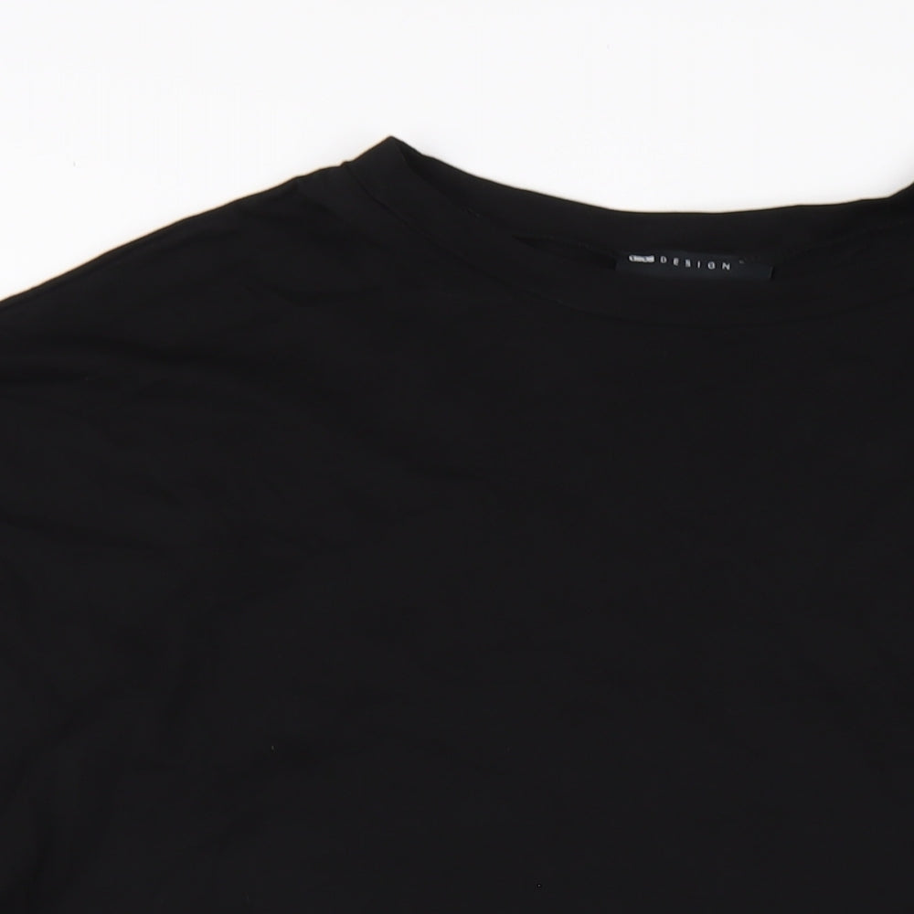 ASOS Womens Black Cotton T-Shirt Dress Size 12 Round Neck Pullover