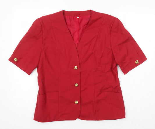 First avenue Womens Red Jacket Blazer Size 14 - Short Sleeved