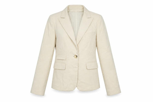 PINKO Womens Ivory Jacket Blazer Size 10 - Beaded detail to back