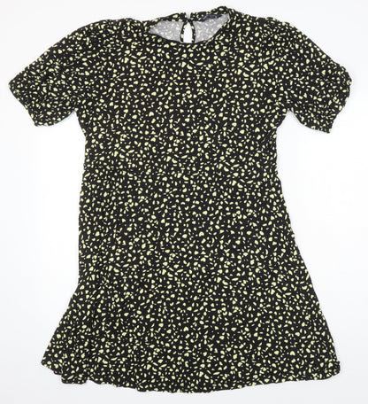 Marks & Spencer Womens Ivory Geometric Viscose A-Line Size 16 Round Neck
