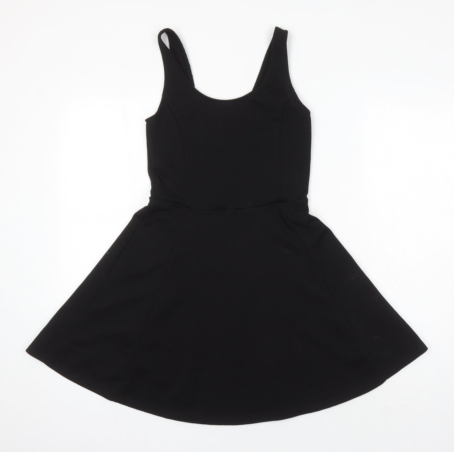 H&M Womens Black Polyester A-Line Size 10 Scoop Neck