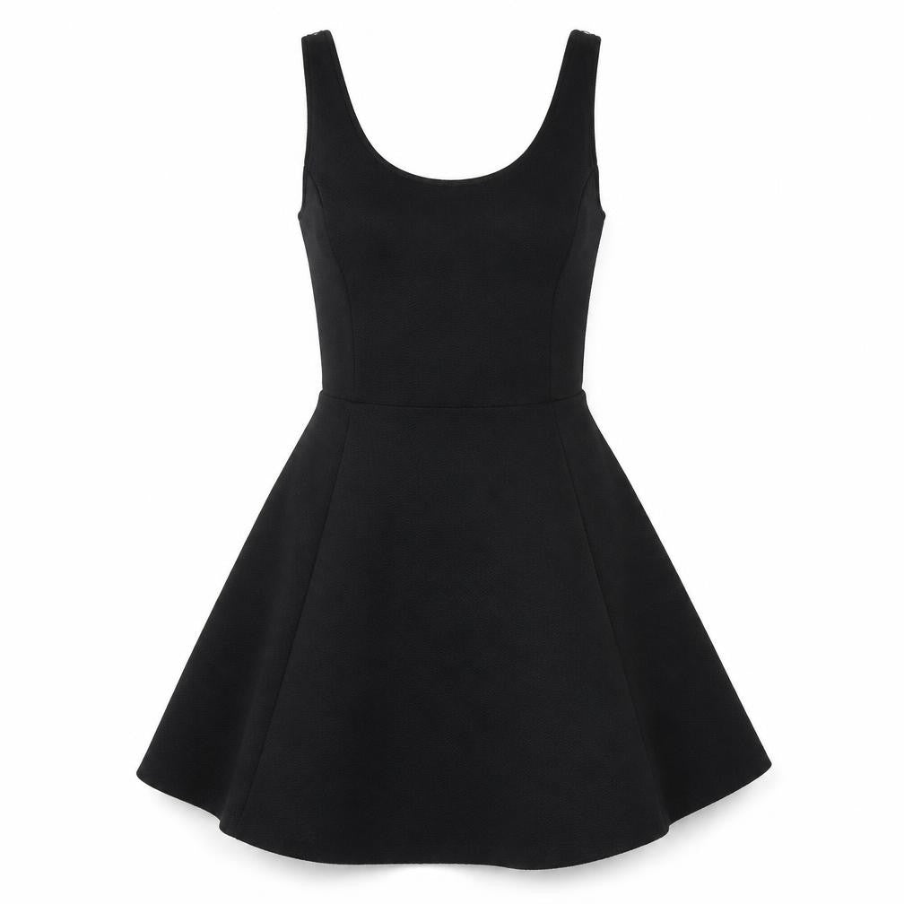 H&M Womens Black Polyester A-Line Size 10 Scoop Neck
