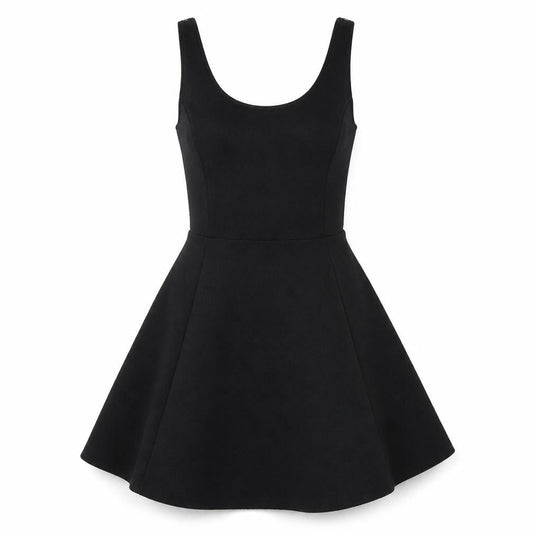 H&M Womens Black Polyester A-Line Size 10 Scoop Neck