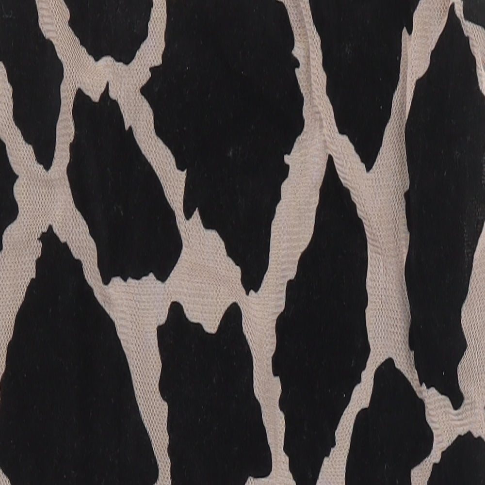 Topshop Womens Multicoloured Animal Print Polyester Bodycon Size 8 Square Neck
