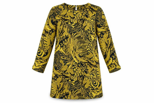 H&M Womens Multicoloured Geometric Polyester Shift Size 8 Round Neck