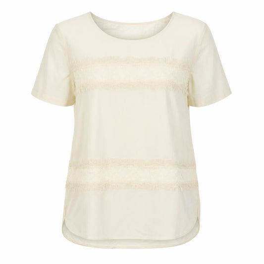French Connection Womens Ivory Lyocell Tunic Blouse Size S Boat Neck