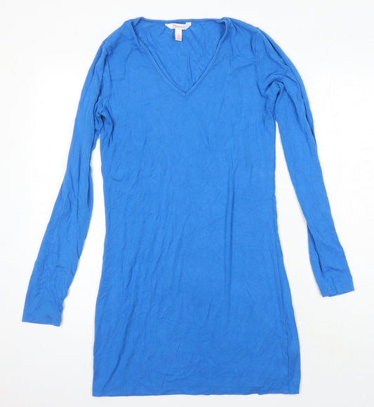 LTS Basics Womens Blue Viscose T-Shirt Dress Size S Sweetheart