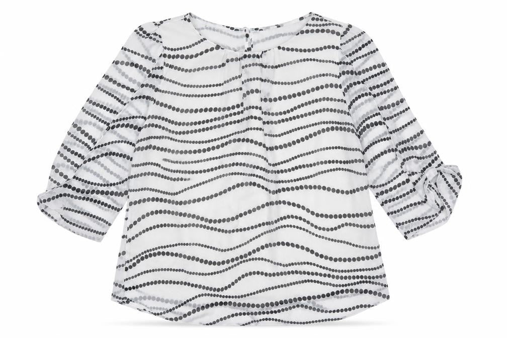 Wallis Womens White Geometric Polyester Tunic Blouse Size S Boat Neck