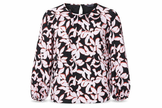 Marks and Spencer Womens Multicoloured Polyester Basic Blouse Size 8 Round Neck - Floral Print