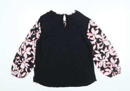 Marks & Spencer Womens Multicoloured Polyester Basic Blouse Size 8 Round Neck - Floral Print