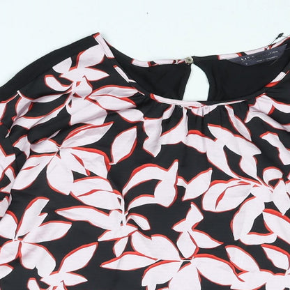 Marks & Spencer Womens Multicoloured Polyester Basic Blouse Size 8 Round Neck - Floral Print