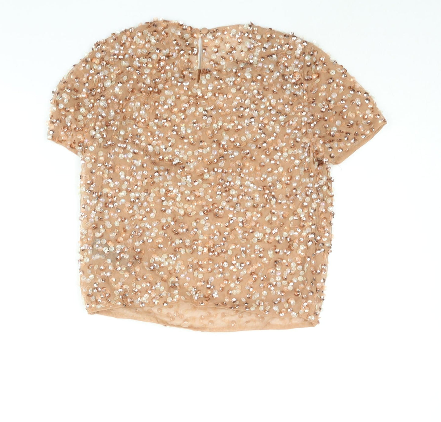 ASOS Womens Pink Polyester Basic Blouse Size 4 Round Neck - Sequin