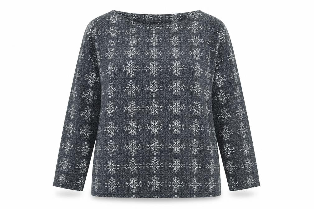 Marks & Spencer Womens Black Geometric Polyester Basic Blouse Size 18 Round Neck