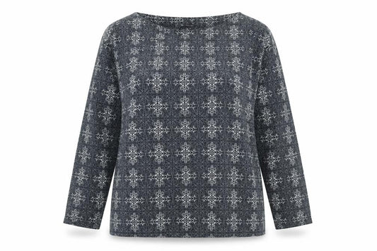Marks and Spencer Womens Black Geometric Polyester Basic Blouse Size 18 Round Neck