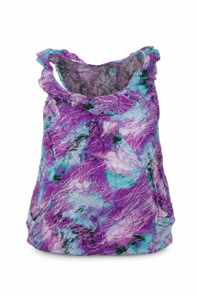 Izabel Womens Multicoloured Geometric Viscose Camisole Blouse Size 2XL Scoop Neck - Pocket