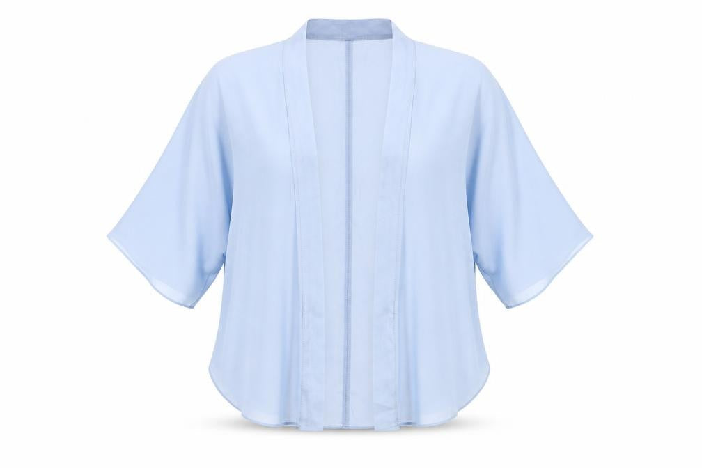 ASOS Womens Blue Polyester Kimono Blouse Size 10 V-Neck