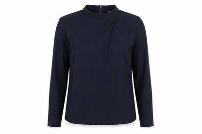 Warehouse Womens Blue Polyester Basic Blouse Size 10 Round Neck