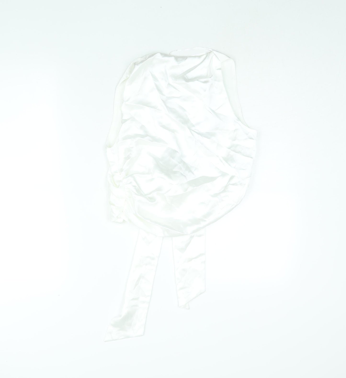 Zara Womens White Polyester Basic Blouse Size S Round Neck - Backless