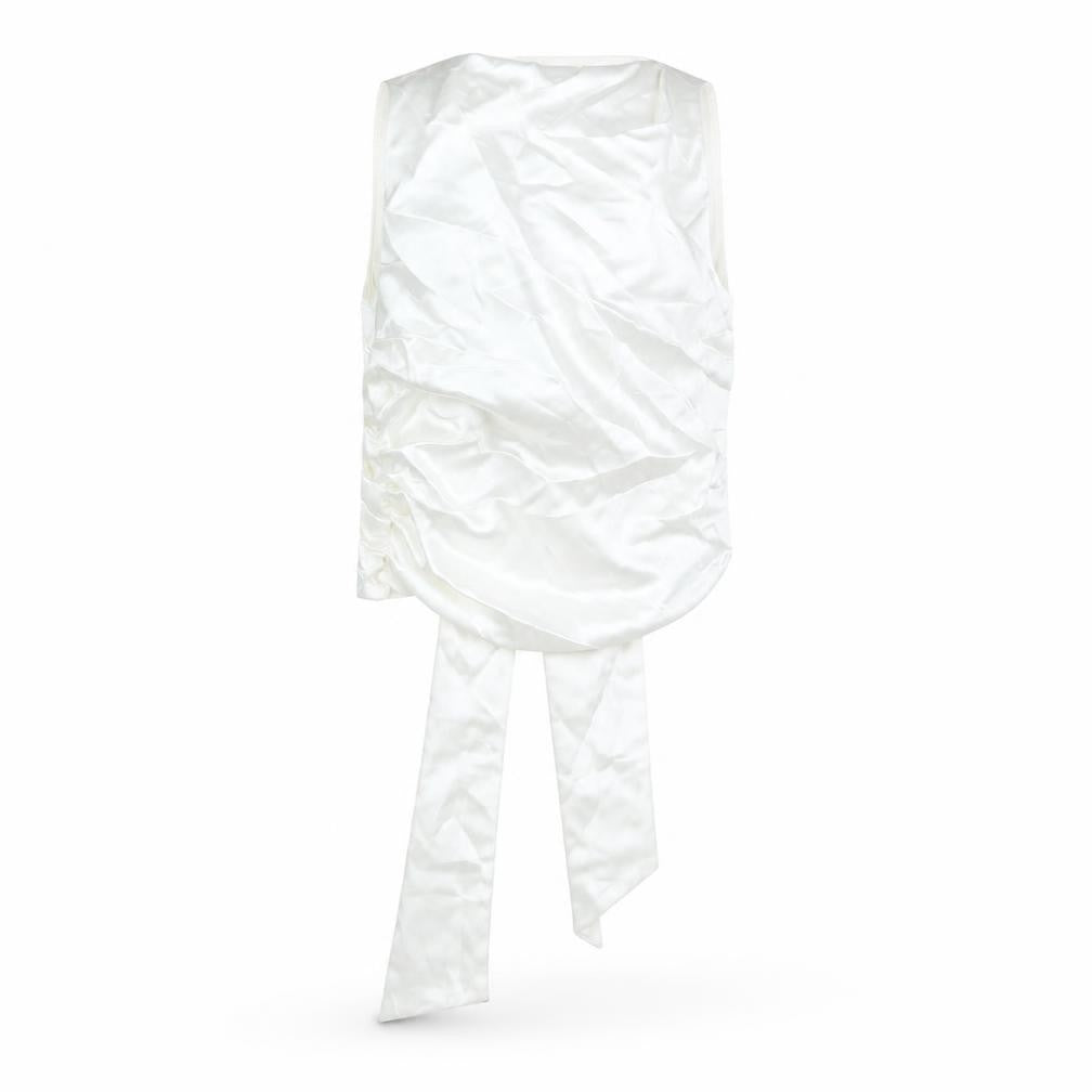 Zara Womens White Polyester Basic Blouse Size S Round Neck - Backless