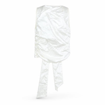 Zara Womens White Polyester Basic Blouse Size S Round Neck - Backless