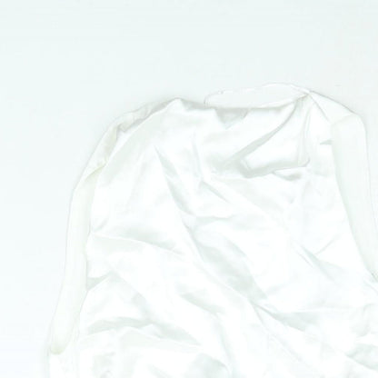 Zara Womens White Polyester Basic Blouse Size S Round Neck - Backless