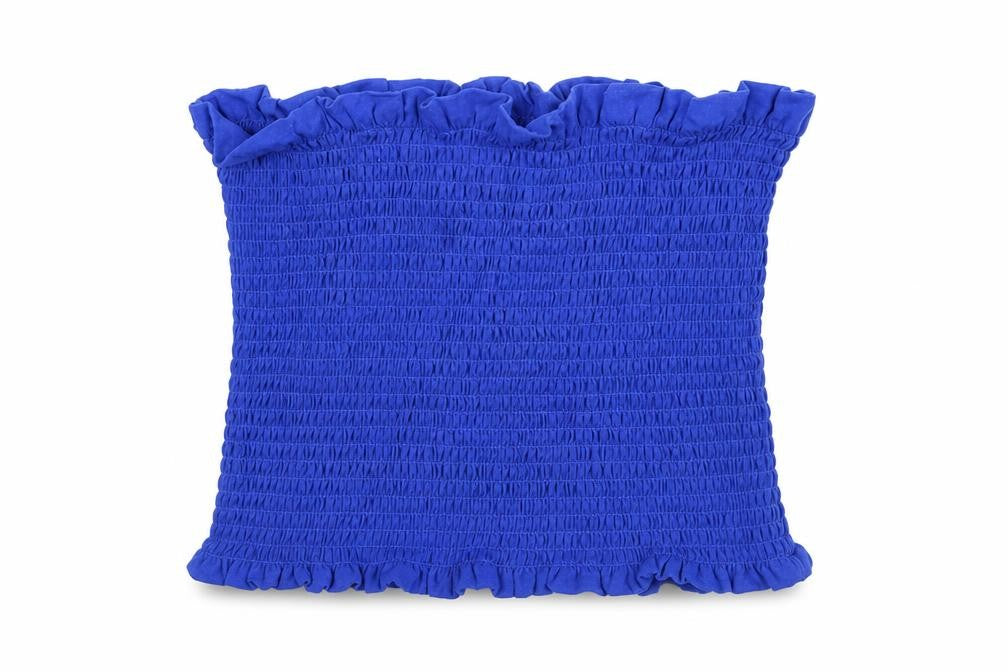 H&M Womens Blue Cotton Basic Blouse Size M Square Neck - Rouched