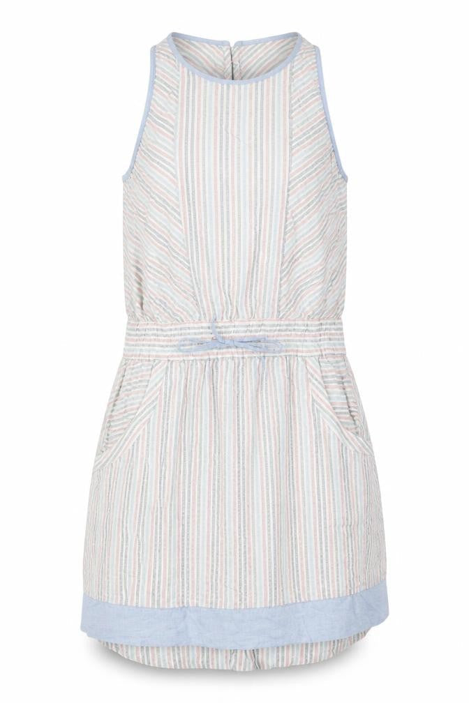 Warehouse Womens Multicoloured Animal Print Linen Shift Size 12 Round Neck Button - Drawstring Waist