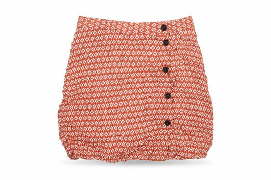 H&M Womens Brown Geometric Viscose Mini Skirt Size 10 Button